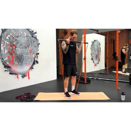 Утренняя зарядка с грифом и эспандерами FITFILIP: пресс, корпус, руки и плечи