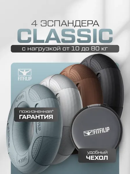Набор кистевых эспандеров Classic 10–80 кг