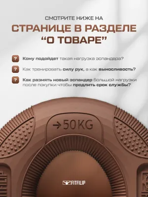 Набор кистевых эспандеров FITFILIP Classic 50–80 кг (2 шт.)