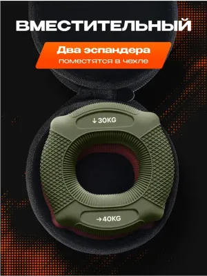 Набор кистевых эспандеров FITFILIP EAR 10–100 кг (9 шт.) с кейсом