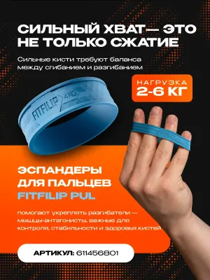 Набор кистевых эспандеров FITFILIP EAR 10–100 кг (9 шт.) с кейсом