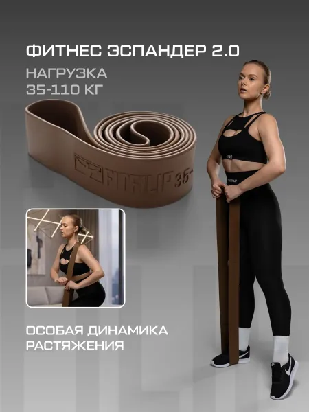 Фитнес резинка 2.0 Brown 35-110 кг