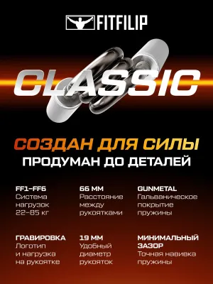 Эспандер кистевой пружинный Classic, 50 кг, FF4
