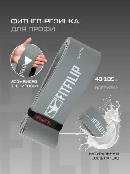 Фитнес резинка 40-105 кг Grey big
