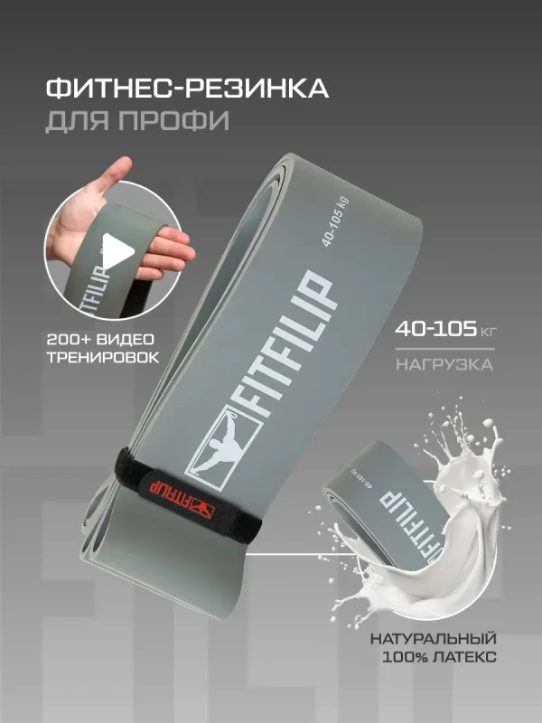 Фитнес резинка 40-105 кг Grey big