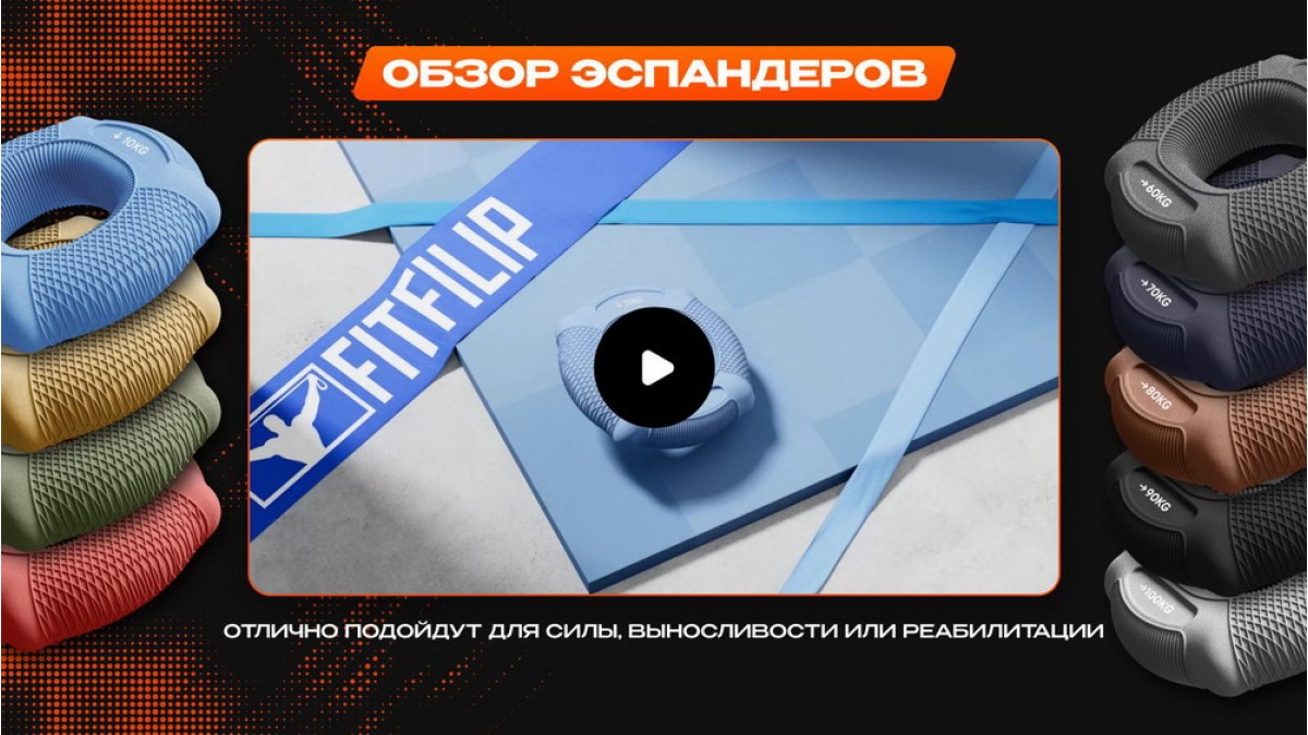 Кистевой эспандер нагрузка 10-100 кг Placid Blue